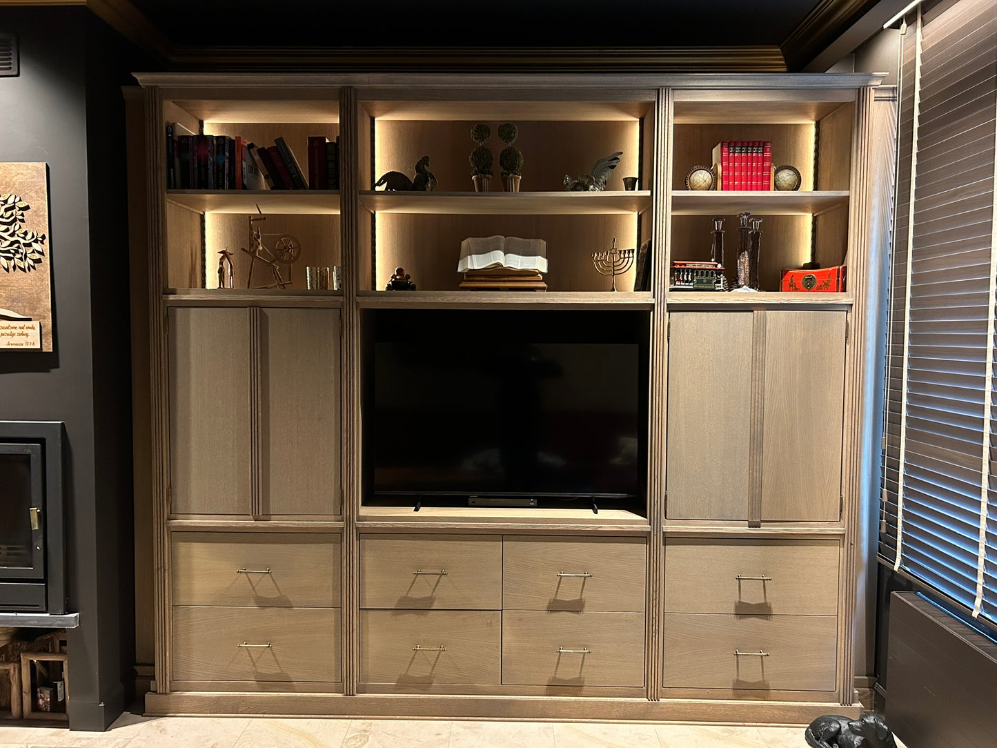 Meuble salon chêne contreplaquée